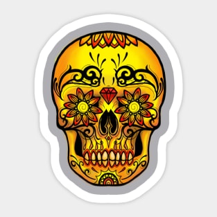 Sugar Skull Warm Colors Day of the Dead Ink Envy Edition Sticker